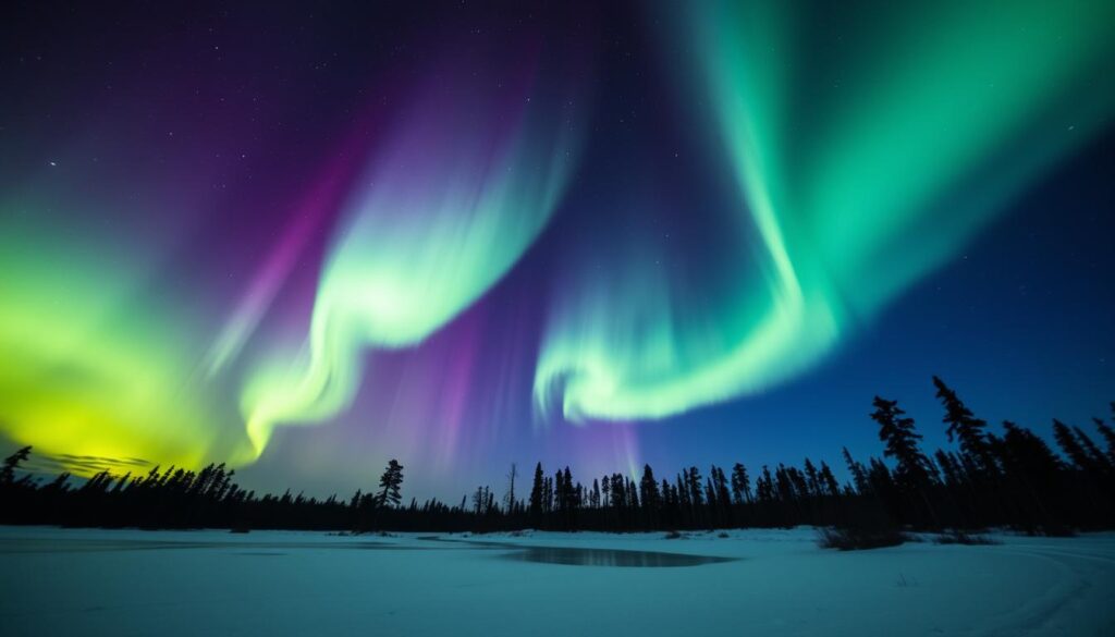 aurora boreal na Finlândia