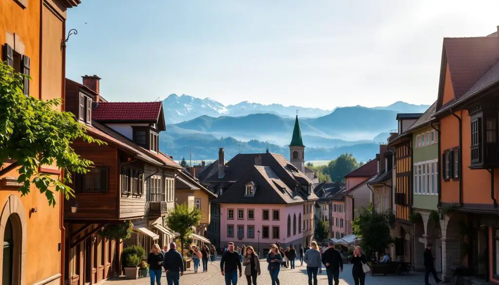 explorando cidades da Eslovênia