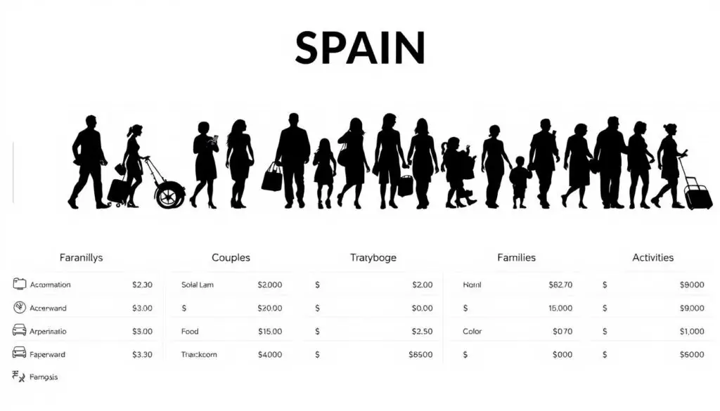 orçamento para diferentes perfis na Espanha
