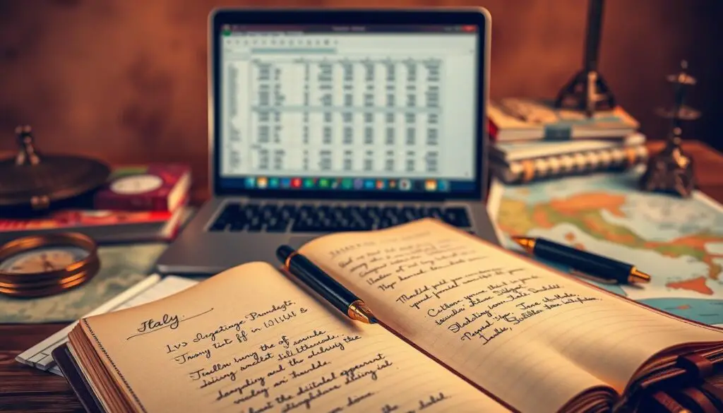 planejamento de orçamento para viagem à Itália