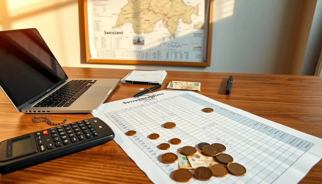 planejamento de orçamento para viagem à Suíça