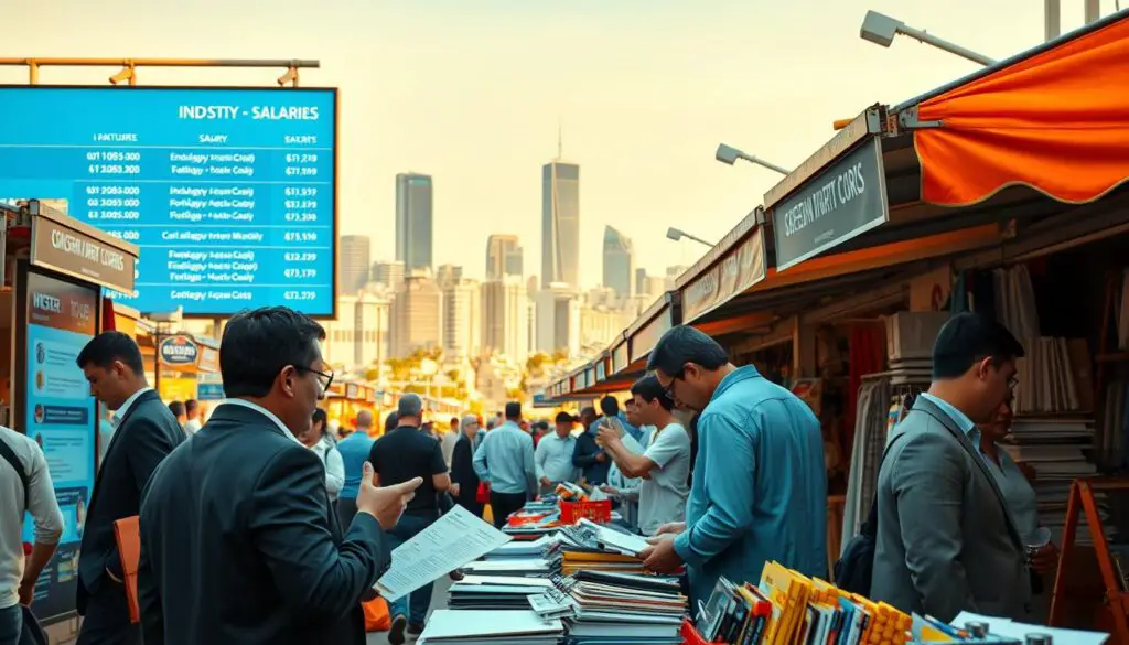 mercado trabalho salários