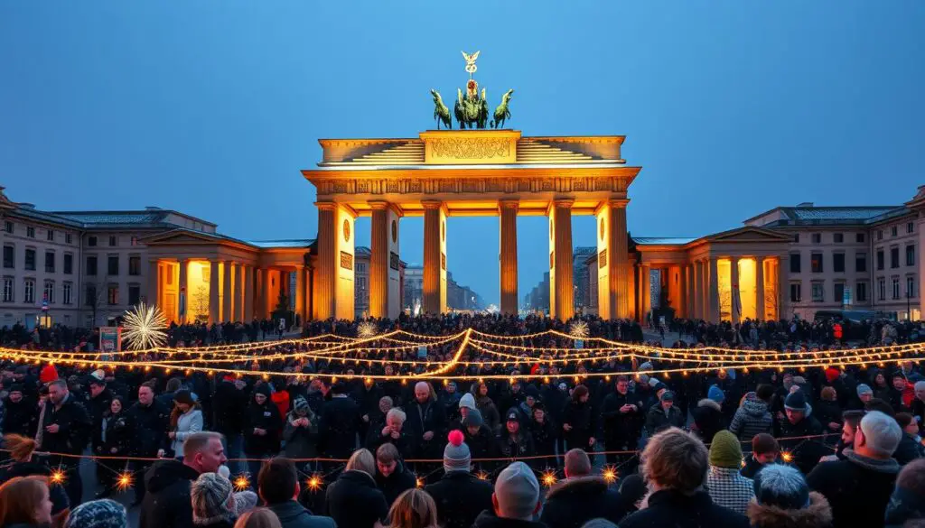 celebração de ano novo em Berlim
