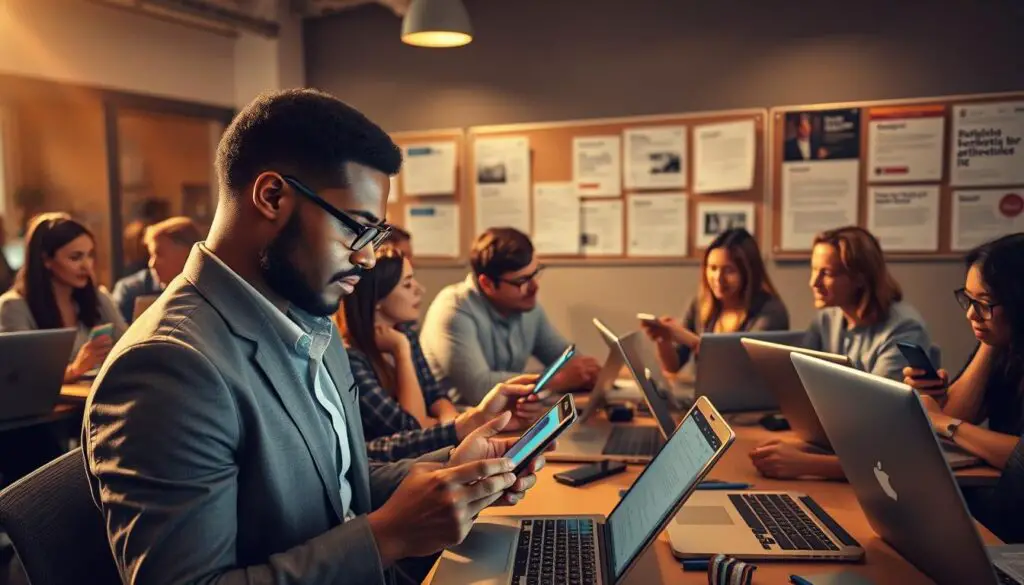 redes sociais busca empregos