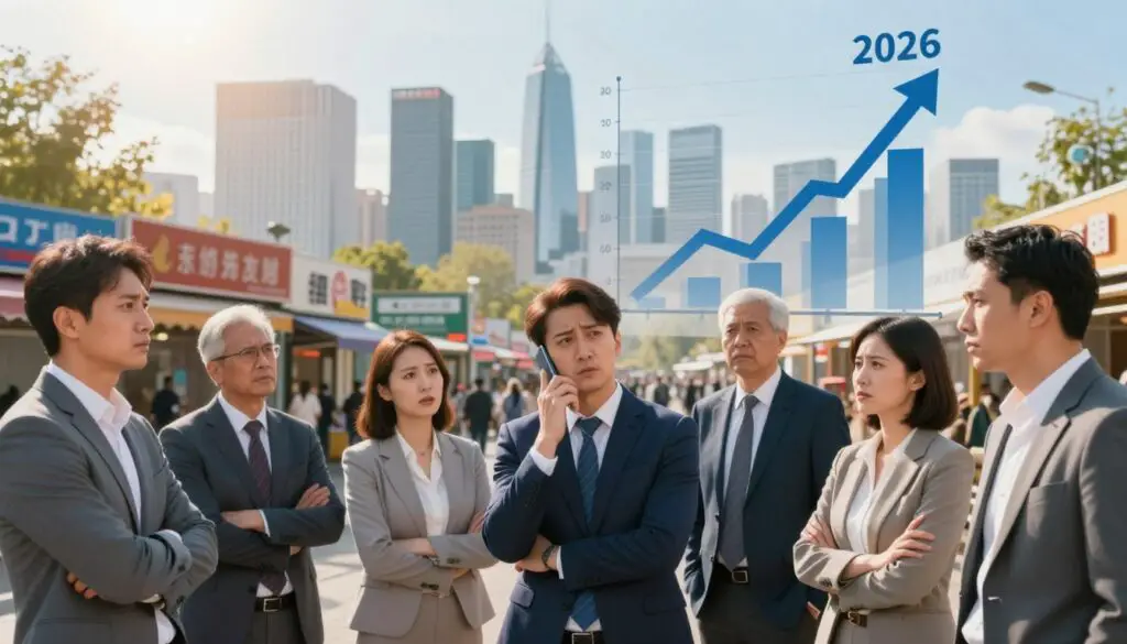 A visually impactful scene representing the economic effects of minimum wage in Russia for 2026. In the foreground, a diverse group of professional individuals in business attire gather around a graph showing rising salary trends, their expressions reflecting concern and determination. The middle ground features a bustling urban environment, with small businesses and shops illustrating the local economy. In the background, a skyline of modern skyscrapers symbolizes economic growth and change. The lighting is bright, suggesting optimism, with warm tones creating an inviting atmosphere. The angle captures the dynamic interaction between people and their surroundings, emphasizing the social implications of the minimum wage increase on the community. A visually impactful scene representing the economic effects of minimum wage in Russia for 2026. In the foreground, a diverse group of professional individuals in business attire gather around a graph showing rising salary trends, their expressions reflecting concern and determination. The middle ground features a bustling urban environment, with small businesses and shops illustrating the local economy. In the background, a skyline of modern skyscrapers symbolizes economic growth and change. The lighting is bright, suggesting optimism, with warm tones creating an inviting atmosphere. The angle captures the dynamic interaction between people and their surroundings, emphasizing the social implications of the minimum wage increase on the community.